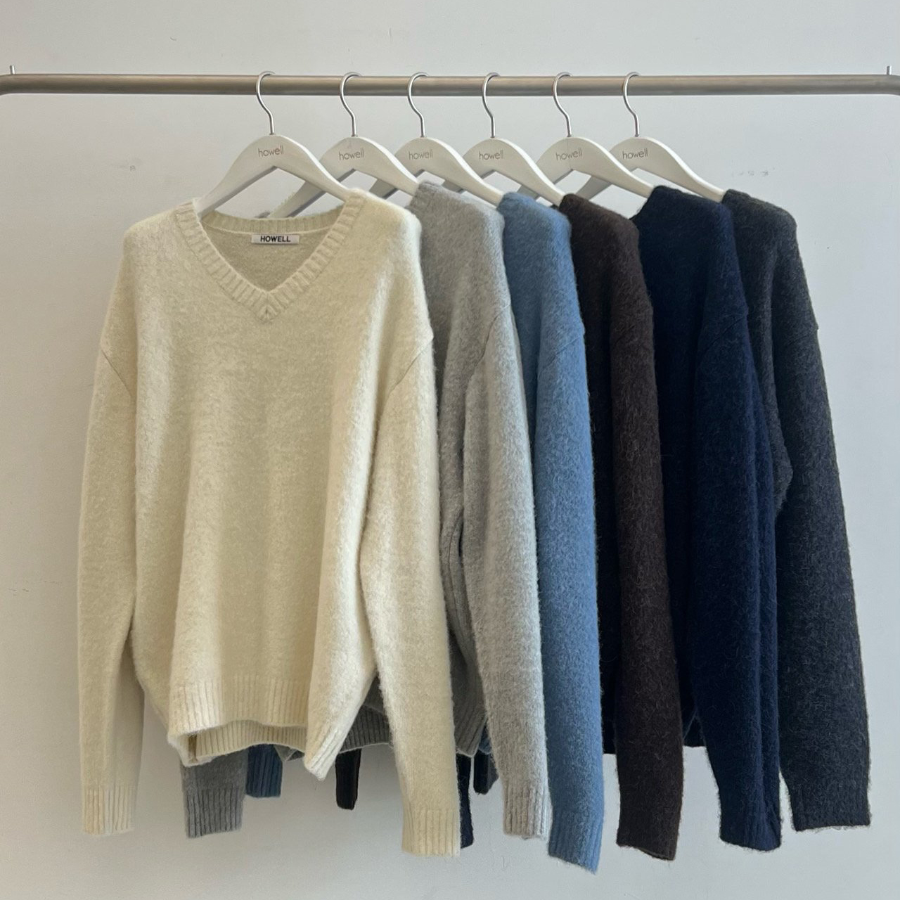 韩国代购高档轻奢羊毛V领毛衣男