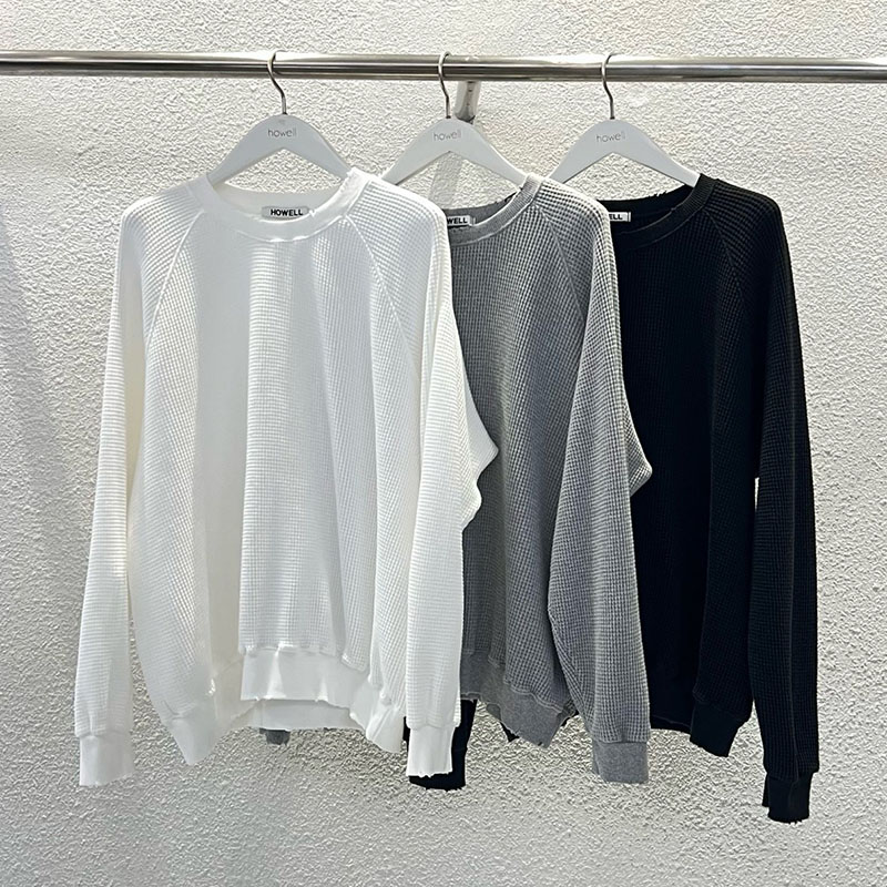 韩国代购华夫格长袖T恤2件包邮