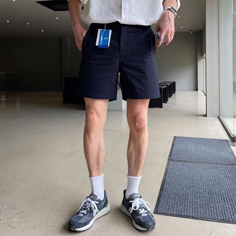 国内现货！东大门夏季休闲短裤男LAINE高品13色YKK拉链宽松直筒裤