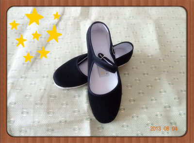 黑色一带女款单鞋 麻纳手工千层底 平跟 休闲经典 传统透气养脚