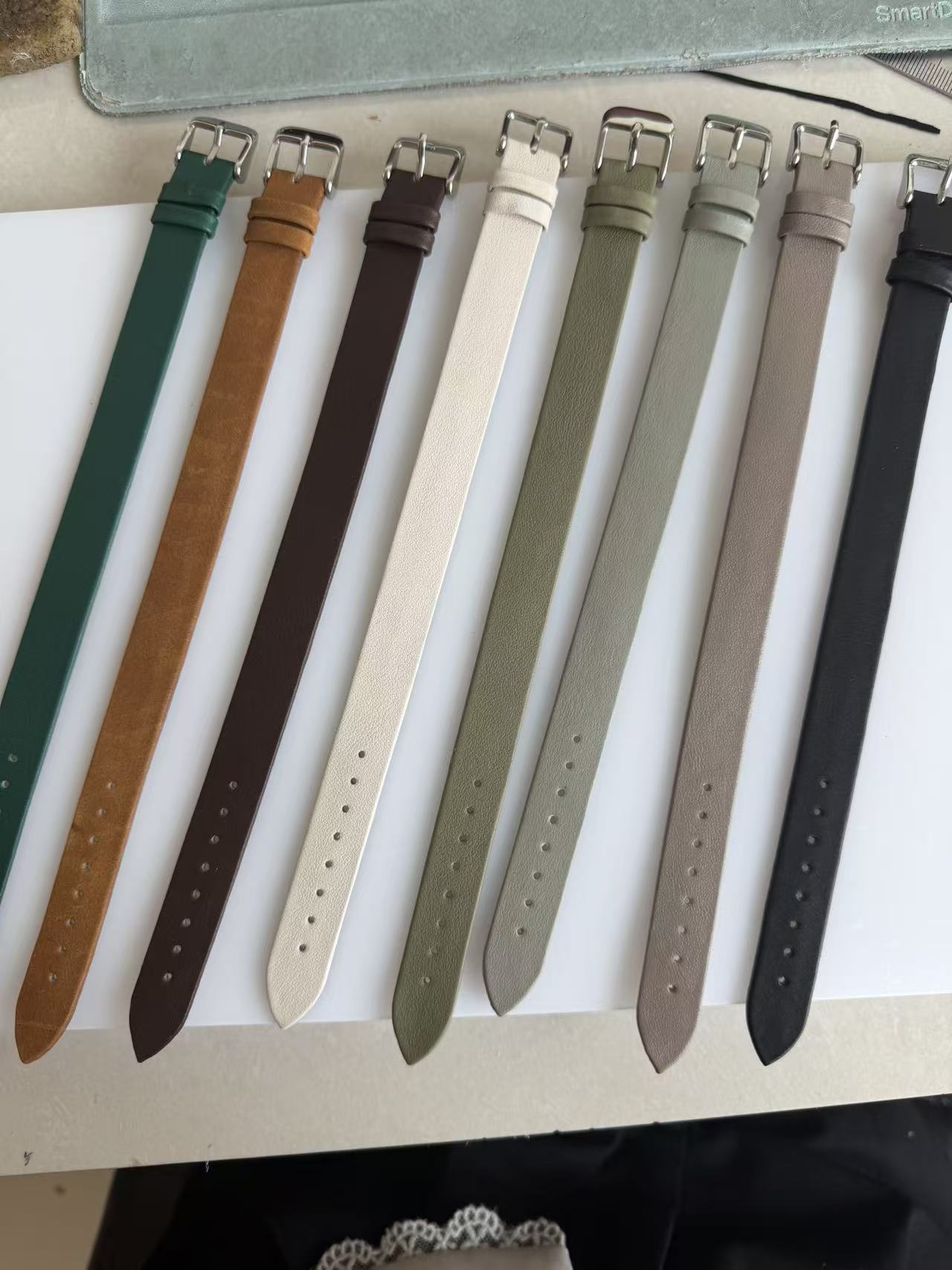 真皮手工皮表带一条过珠宝黄金首饰带定制尺寸6-28mm平纹款