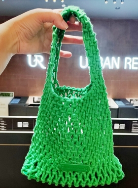 满88包邮 UR绿色洋气编织包