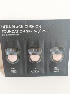 满88包邮 韩国hera赫拉黑金气垫粉底液3色试色卡1ml*3