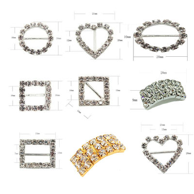 DIAMANTE RHINESTONE CRYSTAL BUCKLE RIBBON SLIDERS 水钻扣装饰