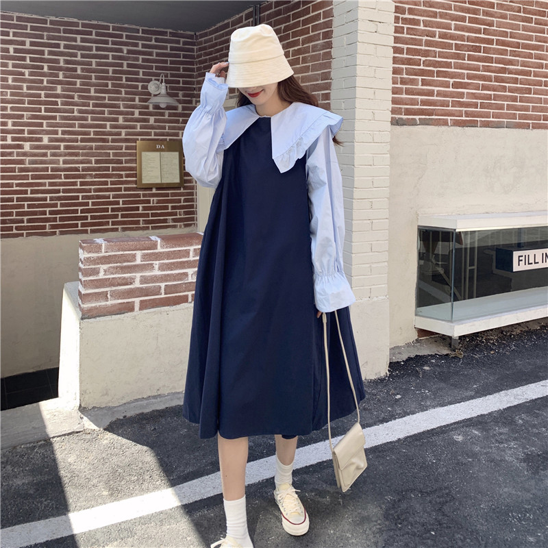 Real price doll big Lapel long sleeve shirt + sleeveless dress