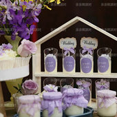 紫色布丁杯封口纸生日婚礼甜品台装 饰纸杯蛋糕插件摆件推推乐贴纸