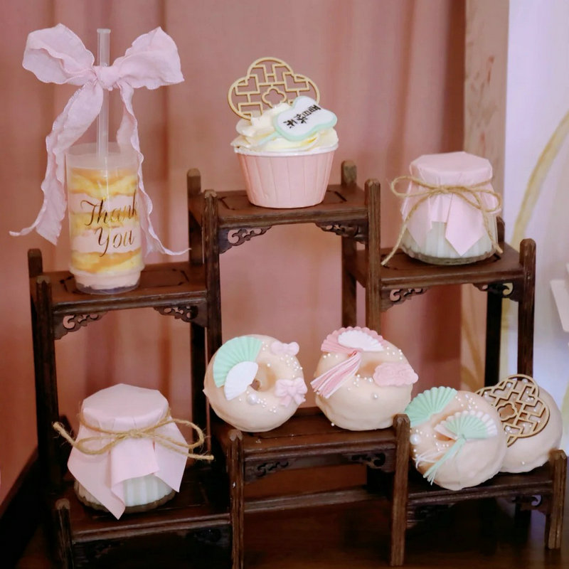 粉色订婚婚礼甜品台装饰烘焙插件