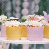 马卡龙彩色蛋糕纸杯高颜值纯色白紫色绿机制淋膜花边戚风马芬杯