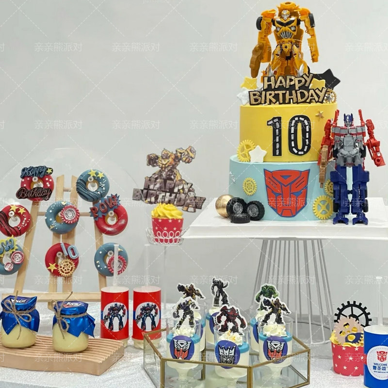 汽车人主题擎天柱大黄蜂纸杯蛋糕装饰插牌生日推推乐贴纸慕斯杯,节庆用品/礼品,蛋糕/烘焙装饰用品,淘宝优惠券,粉丝福利购,淘宝优惠卷