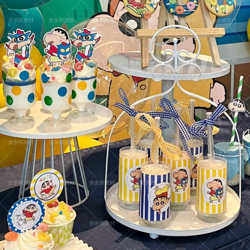 蜡笔小新生日甜品台装饰蛋糕插件