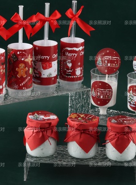 圣诞节主题蛋糕装饰插件圣诞老人MerryChristmas烘焙推推乐贴纸