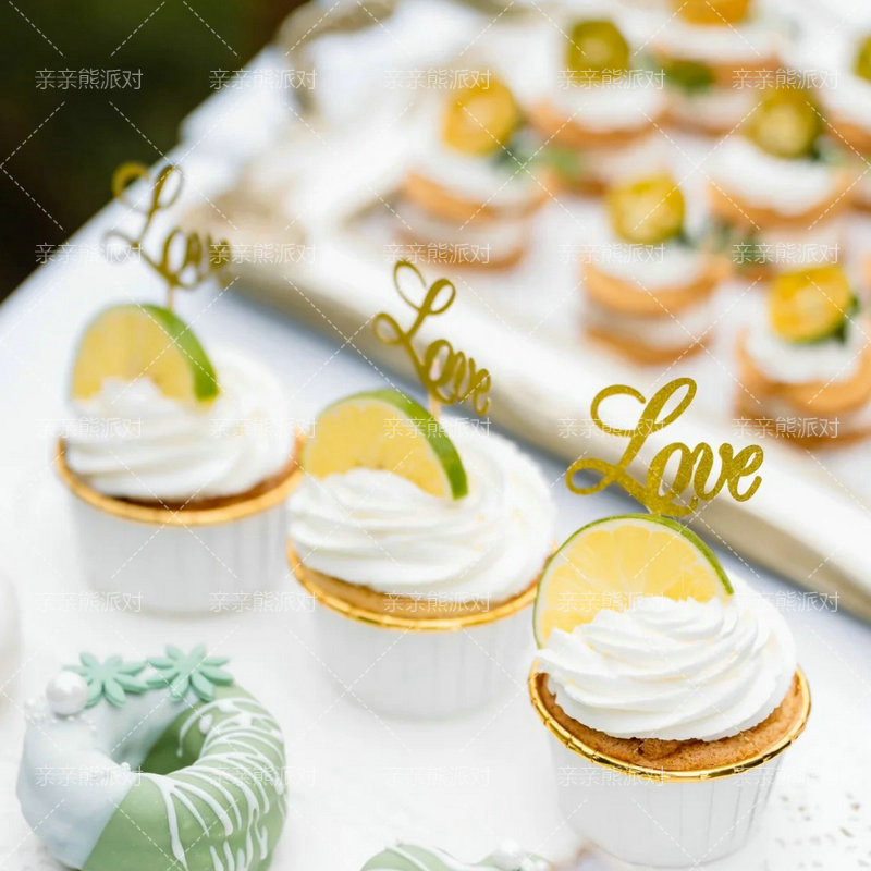 香槟色母亲节蛋糕装饰甜品台摆件