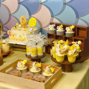 皮卡丘甜品台装 饰宝可梦生日蛋糕插件插卡推推乐贴纸神奇宝贝插牌