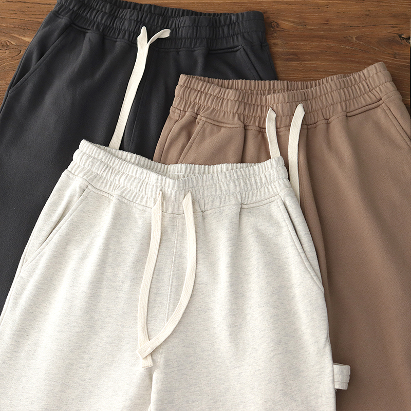 纯棉针织直筒多口袋休闲裤