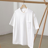 男潮体恤衫 HAVE 复古宽松重磅纯棉短袖 260G落肩口袋t恤美式 BLUE