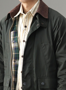 Vintege工装油蜡夹克阿美咔叽美式复古灯芯绒翻领猎装外套男春秋