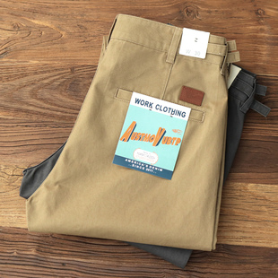 水洗Chino卡其工装 男士 直筒裤 春秋新款 男 美式 长裤 复古纯棉休闲裤