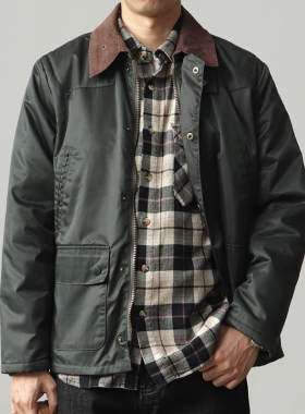 灯芯绒领油蜡夹克美式复古夹棉加厚猎装棉衣卡哈特工装外套男秋冬