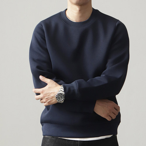 兰精莫代尔七明治空气层圆领卫衣