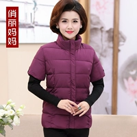 Phụ nữ trung niên vest mùa thu và mùa đông mẹ tải áo khoác dày áo vest cotton trung niên kích thước lớn phụ nữ ấm áp mẹ chồng - Áo vest áo phao lông vũ nữ