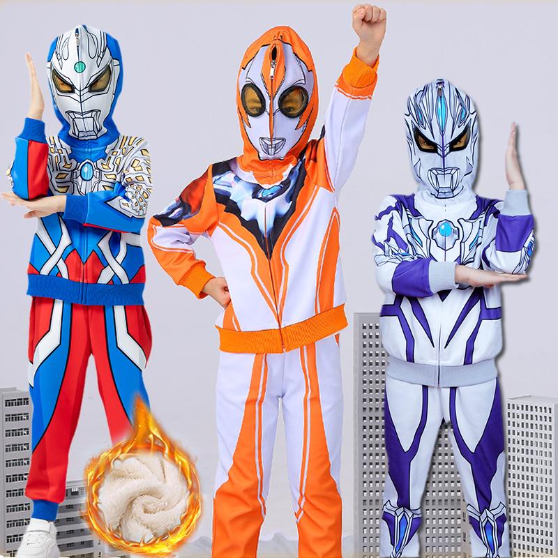 正版奥特曼棉混纺套装带眼镜两件