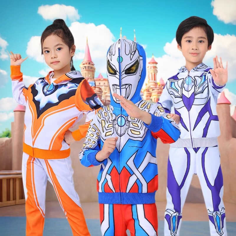 正版奥特曼棉混纺两件套春秋童装