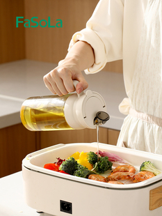 日本FaSoLa玻璃油壶防漏油罐厨房自动开合油瓶大容量酱油醋调料瓶