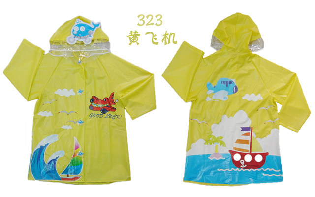 外贸儿童雨衣卡通雨衣学生雨披男童女童时尚可爱书包位雨衣包邮