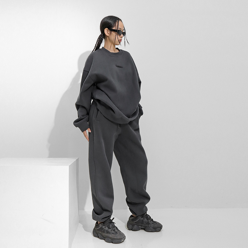 棉2023冬加绒休闲运动套装加厚