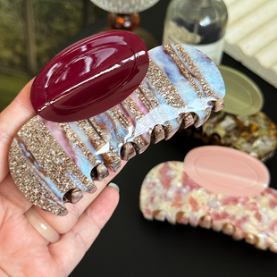 【艺术馆】韩国ins醋酸抓夹小众半圆发抓森女自然纹理小清新发夹