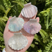 不伤发幻彩贝壳微镶水钻醋酸发夹女童后脑勺盘发抓夹 人鱼姬