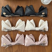 韩国进口fever博主同款 可爱小耳朵 立体缎面蝴蝶结发夹刘海夹