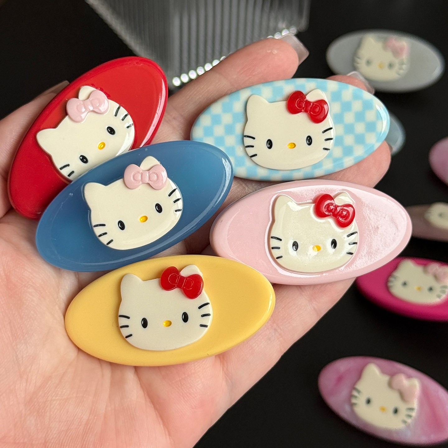 【童趣小猫咪】INS夏可爱立体发夹公主侧边刘海夹气质醋酸鸭嘴夹