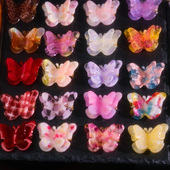 ins小众 果冻人鱼醋酸双层蝴蝶发夹边夹侧边甜美少女精致发饰