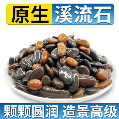 天然溪流石鱼缸专用铺底砂原生溪流底砂水族箱装饰造景小石子石头