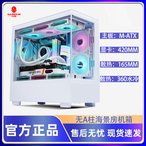 玩嘉 玄武PRO无立柱270°海景房电脑台式主机箱M-ATX主板/360水冷
