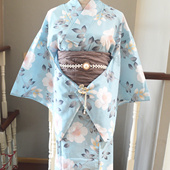 日单浴衣日本传统款 和服YUKATA棉布质地少女女士连衣裙202409097