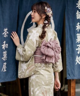 日单浴衣日本传统款和服YUKATA棉麻质地少女连衣裙2026060102