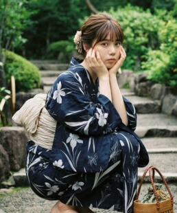 日单浴衣日本传统款和服YUKATA棉麻质地少女连衣裙2026060101