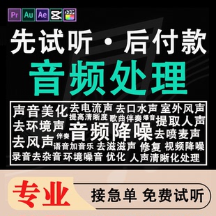 专业记录仪监控视频人声提取音频去杂音降噪声音修复放大清晰还原