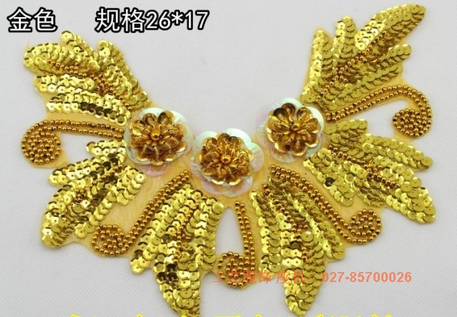 胸花三朵花亮片花舞蹈礼服拉丁辅料头饰头花手工亮片花