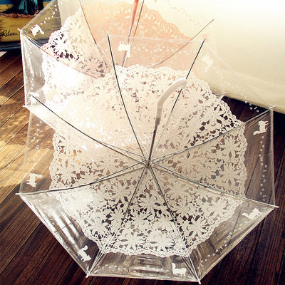 包邮韩国日系创意猫咪透明雨伞