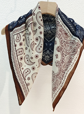 新款丝巾女秋季百搭气质丝绒质感多功能装饰70cm小方巾领巾包头巾
