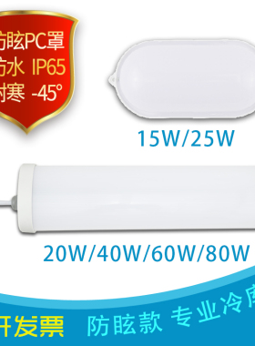 冷库灯LED专用吸顶灯防水防爆IP65耐低温10W20W防眩护眼三防灯