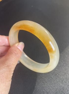 云南龙陵天然黄龙玉山筋料老料手镯64*16*9mm