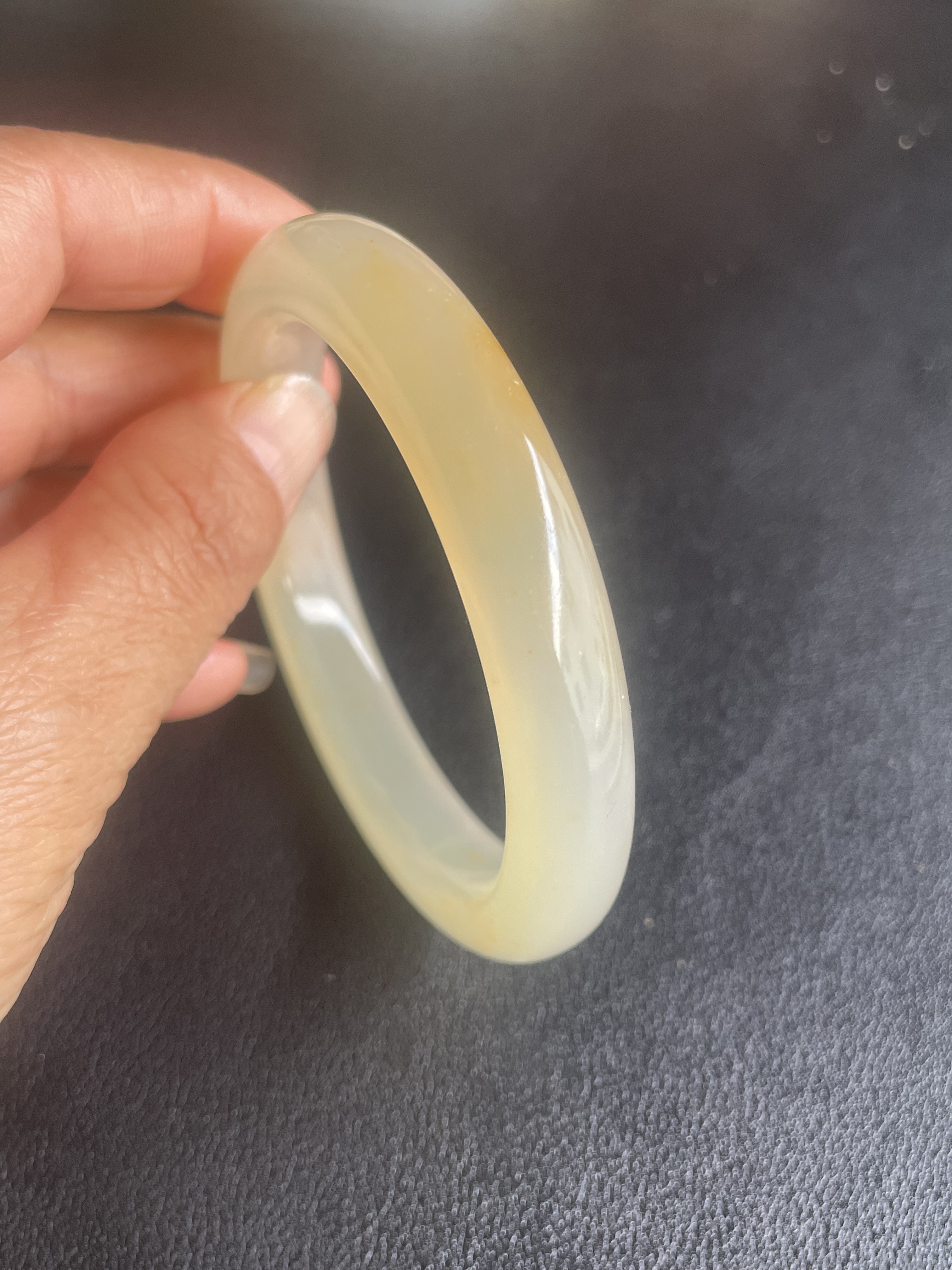 云南龙陵天然黄龙玉山筋料老料手镯59*11*9mm