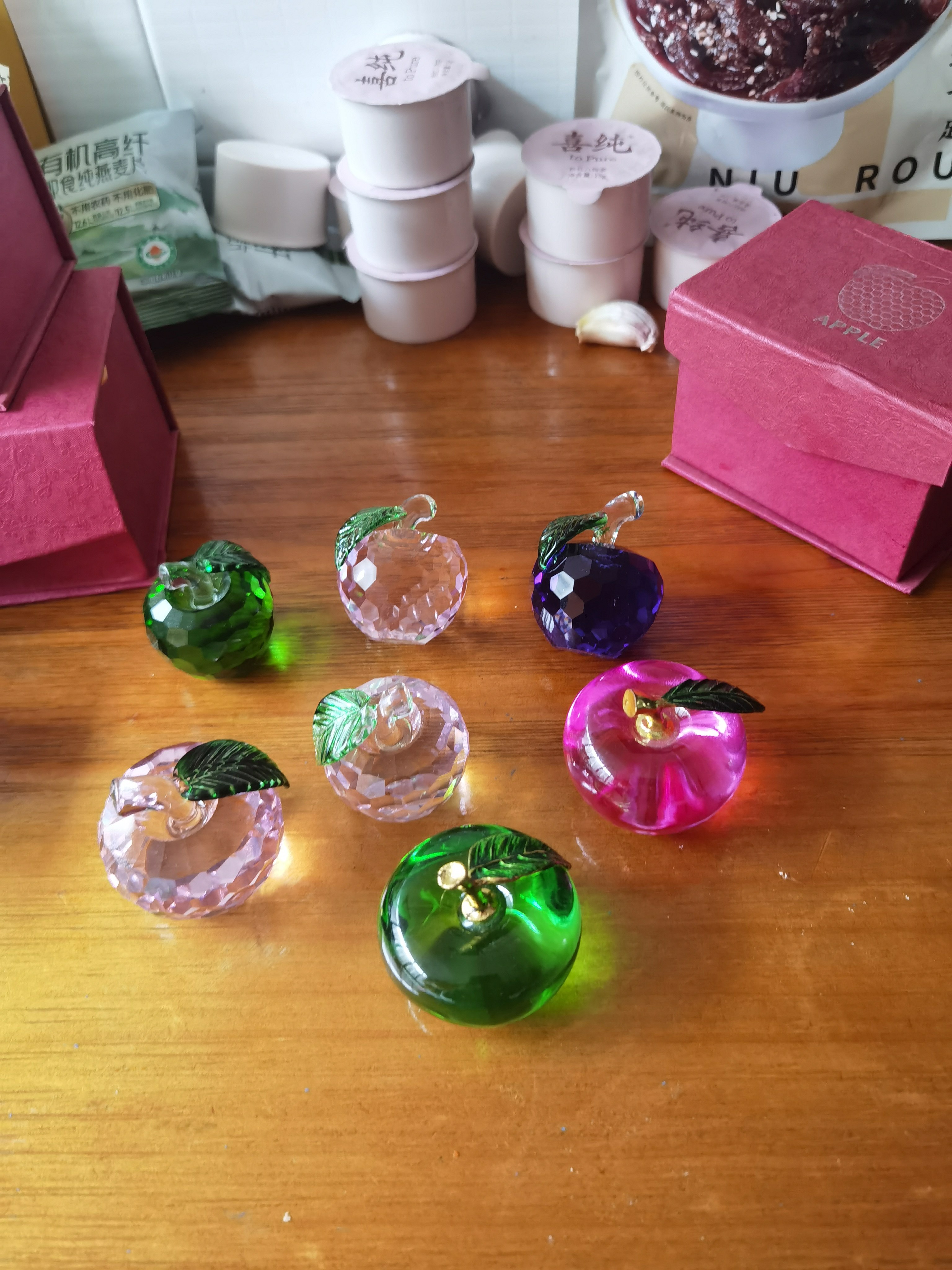 清仓处理水晶圣诞节礼物结婚礼品时尚家居水晶苹果K9摆件