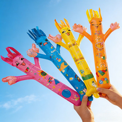 学校运动会手持加油棒儿童铃铛卡通充气球助威班级幼儿园氛围道具