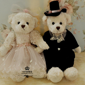 韩国婚礼婚庆大号车头结婚公仔高档压床娃娃婚纱泰迪熊西式情侣熊