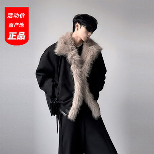 韩系毛毛领氛围感解构羽绒棉服男冬季麂皮绒舒适高级感情侣厚棉服